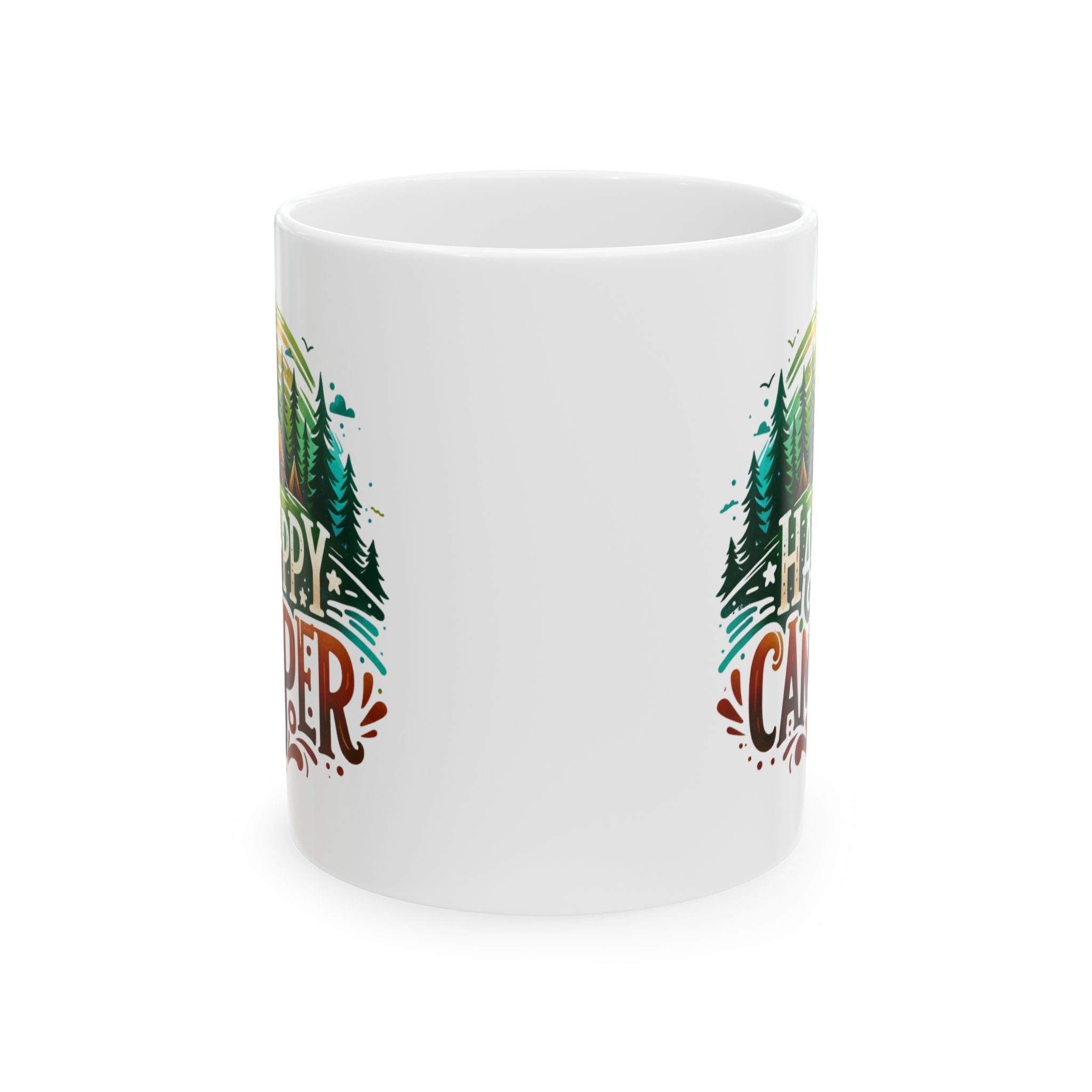 Happy Camper coffee Mug - Perfect for Nature Lovers, Outdoor Enthusiasts, Coffee & Tea Lovers, Gift for Campers, Hiking Decor