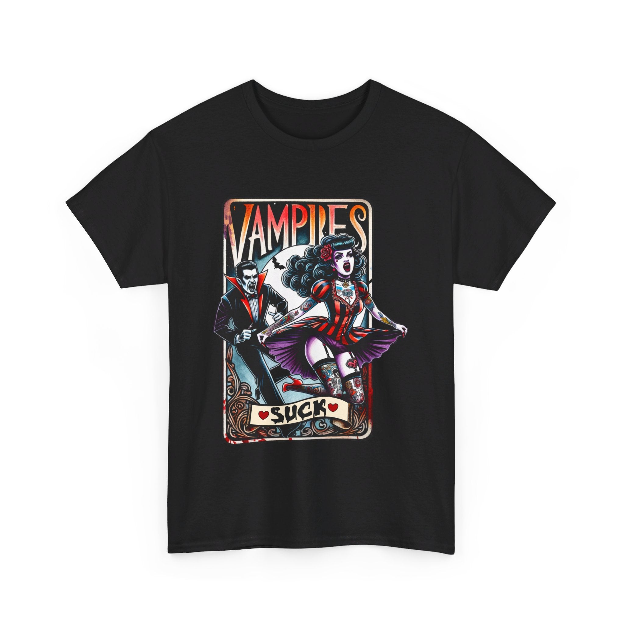 vampires suck horror art Unisex Heavy Cotton Tee men women