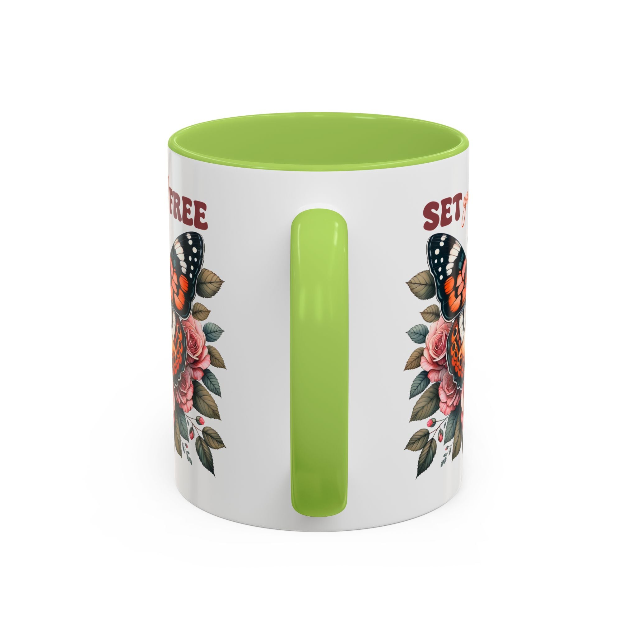 Butterfly Inspiring Coffee Mug - Set Yourself Free positive vibe mental health freedom