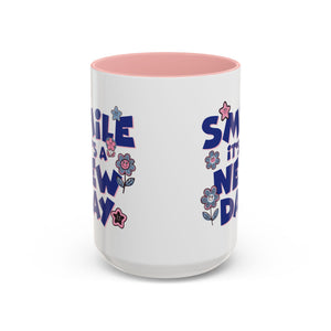 Inspirational Flower Design Coffee Mug - "Smile It's a New Day" - Perfect Gift for Coffee Lovers