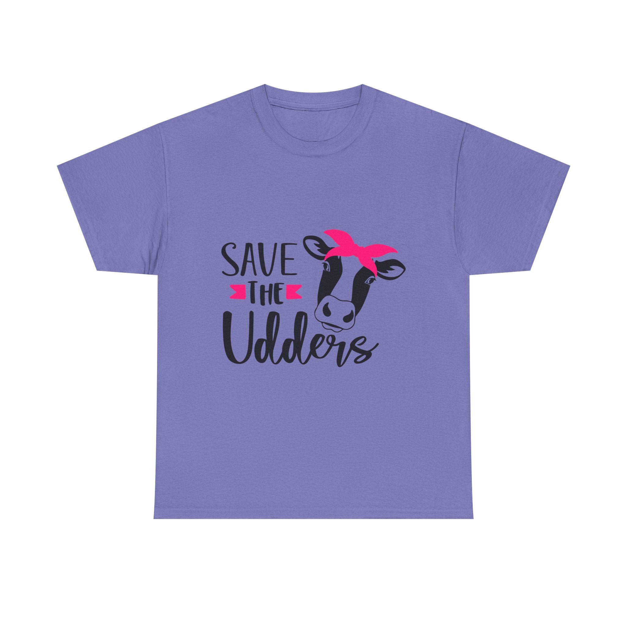 cancer awareness Save the Udders Unisex Heavy Cotton Tee, Fun Cow Tee,  Animal Lover Gift, Casual Tee, Eco-Friendly Apparel