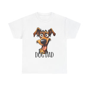 Dog Dad Unisex Heavy Cotton Tee, Pet Lover Gift, Fun Shirt for Father’s Day, Dog Owner Humor Tee, Great for Birthdays, Casual Wear