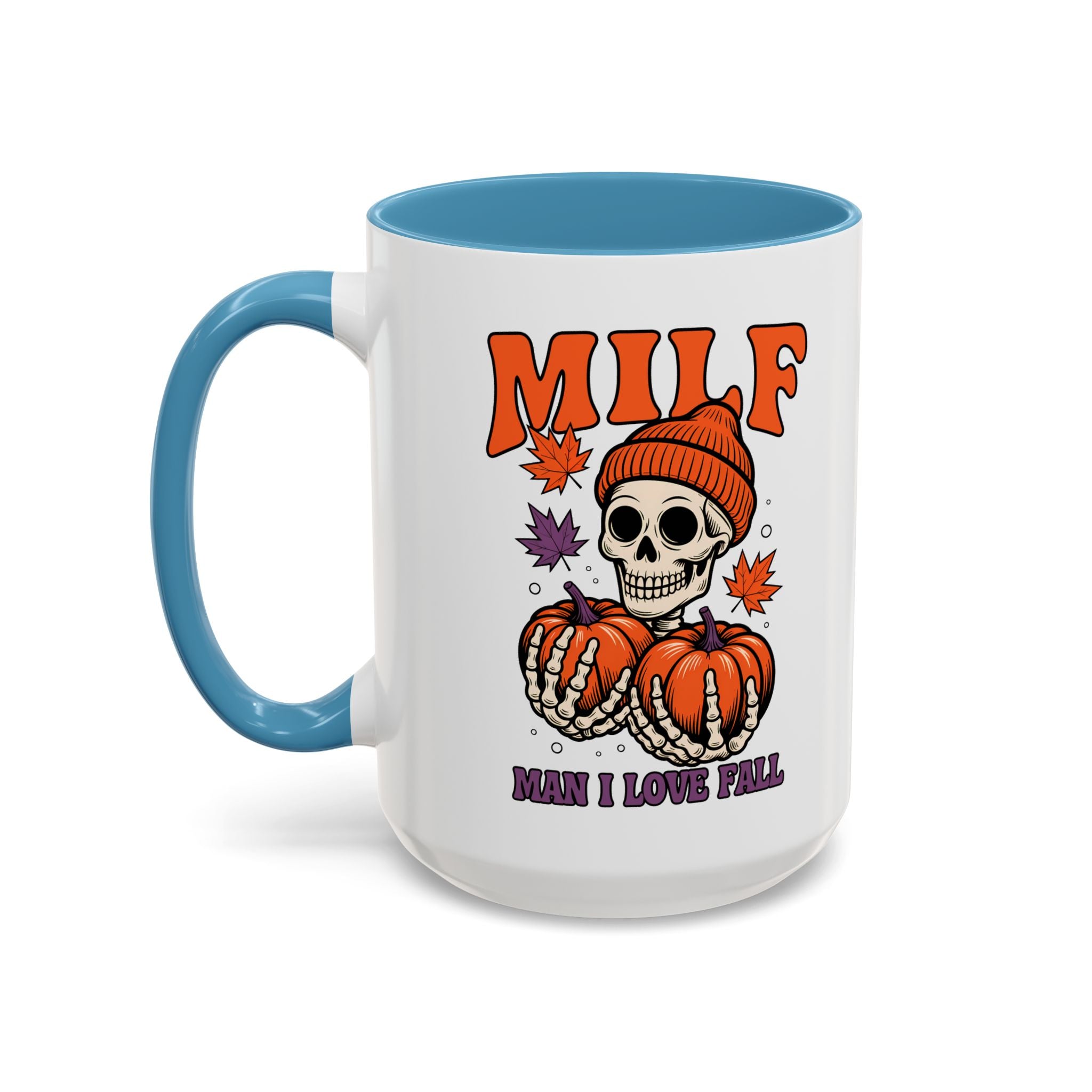 Halloween Pumpkin Skull Coffee Mug – "MILF: Man I Love Fall" funny adult humor sexy time joke