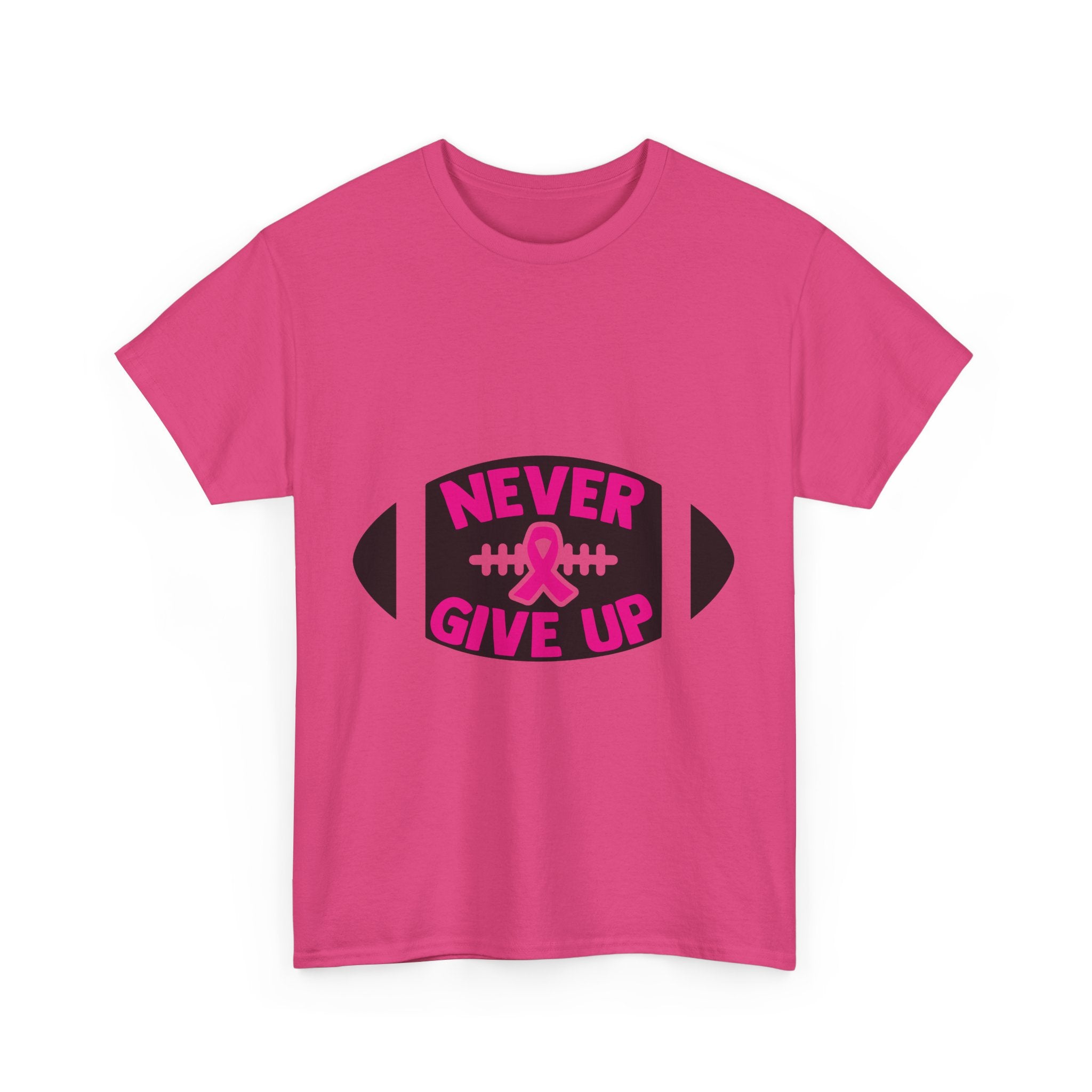 Motivational Football Tee, Never Give Up Shirt, Unisex Cotton T-shirt, Support Awareness, Athletic Gift, Sportswear, Inspirational Apparel