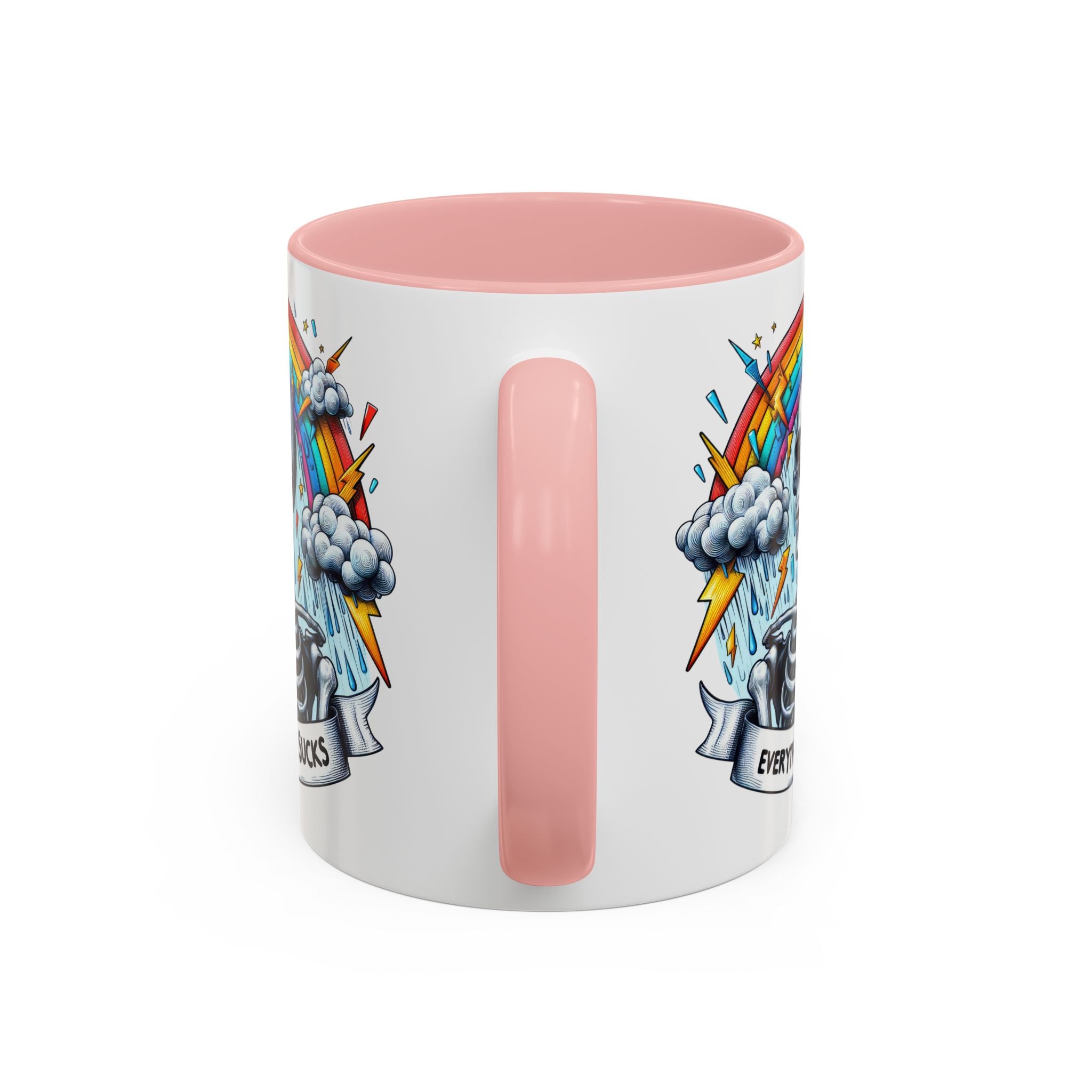 Everything Sucks Skeleton Coffee Mug | 11oz 15oz | Unique Gift for Coffee Lovers, Goth Home Décor, Quirky Humor Mug, Dark Aesthetic