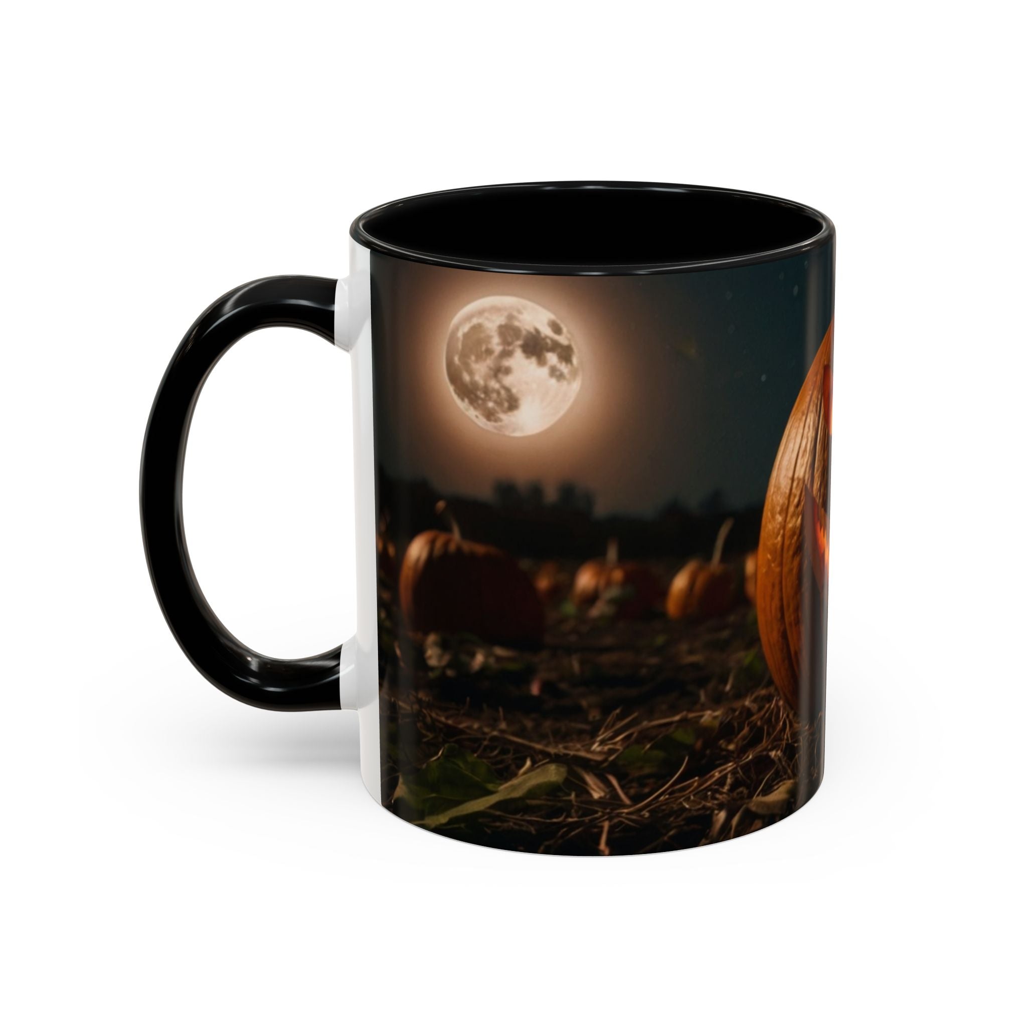 Halloween Pumpkin Accent Coffee Mug - Spooky Design for Fall Celebrations horror full moon