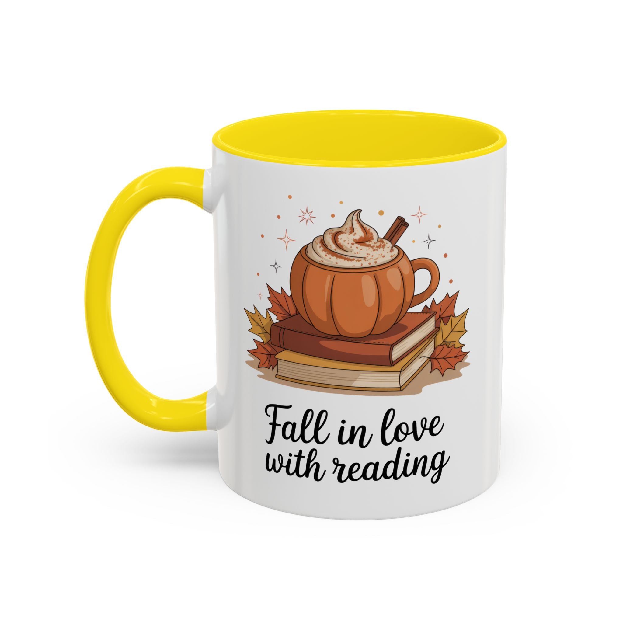 Fall-Themed Coffee Mug for Book Lovers