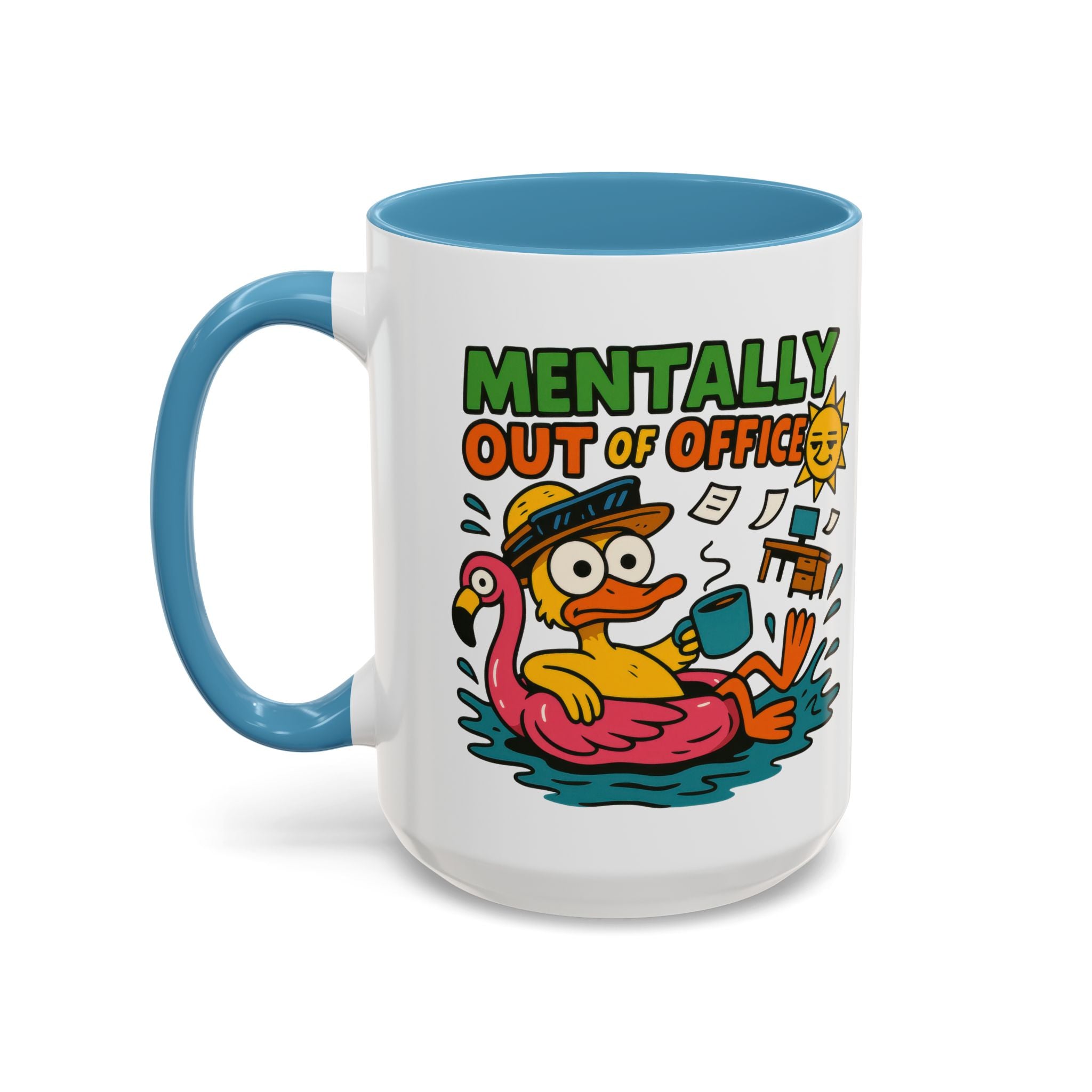 Fun Summer Coffee Mug, Quirky Gift for Beach Lovers, Office Humor Mug, Relaxation, Vacation, Cute Animal Design