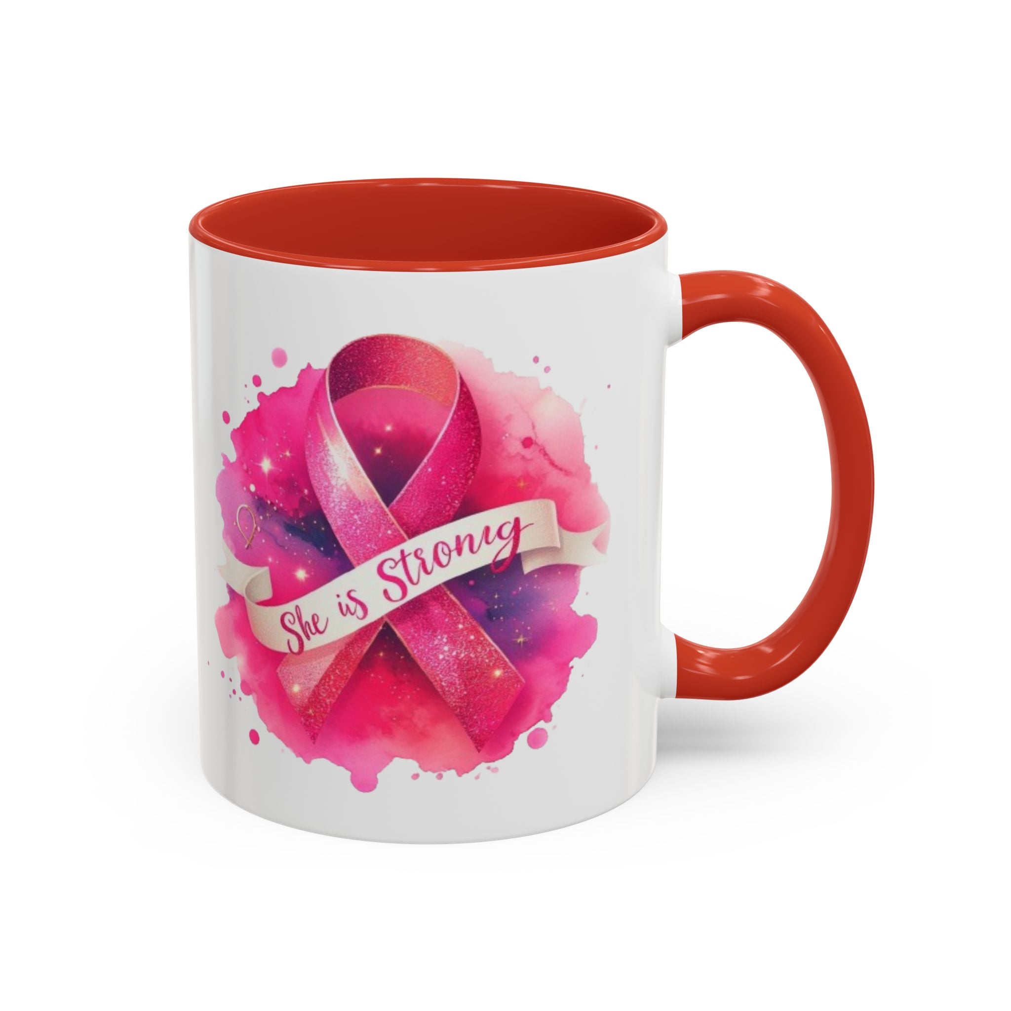 Empowering Pink Ribbon Coffee Mug | She is Strong | Gift for Cancer Awareness, Inspirational Drinkware, Office Mug, Motivational [...]