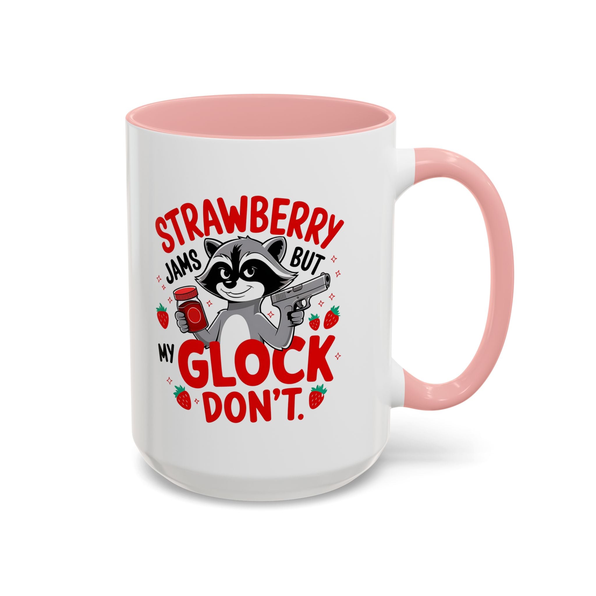 funny raccoon with gun attitude glock