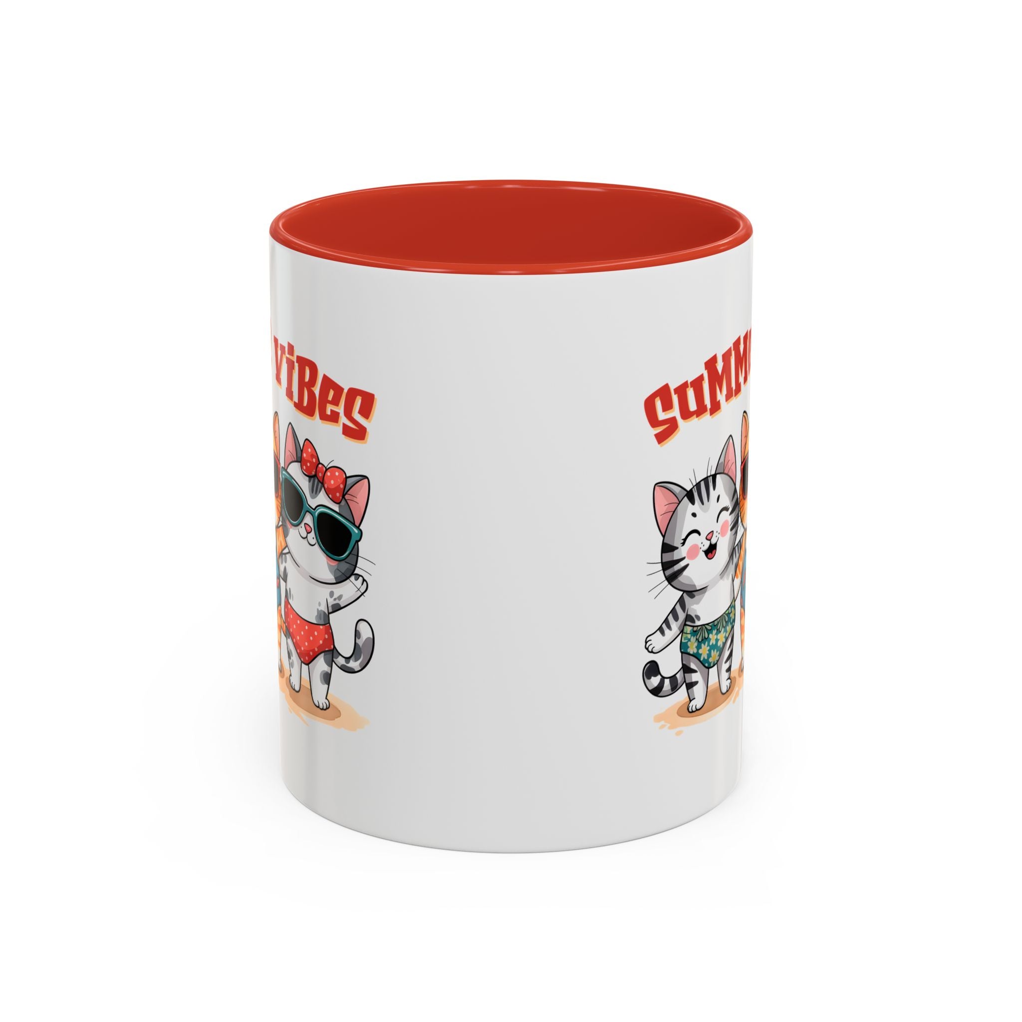 Summer Vibes Cat Coffee Mug - Fun Accent Mug for Cat Lovers