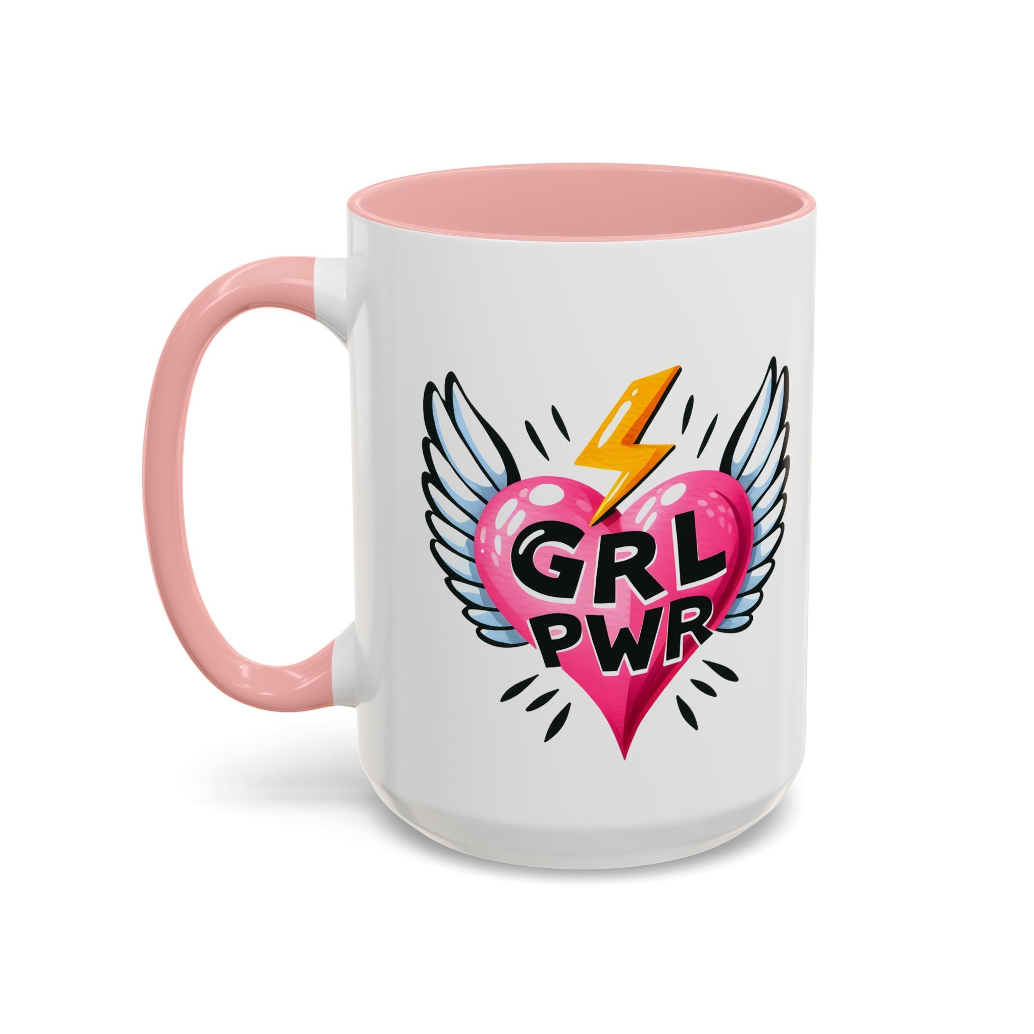 Empowering Heart Coffee Mug | Inspirational Gift for Women, GRL PWR Mug, Cute Kitchen Decor, Unique Friendship Gift, Motivational Coffee Cup