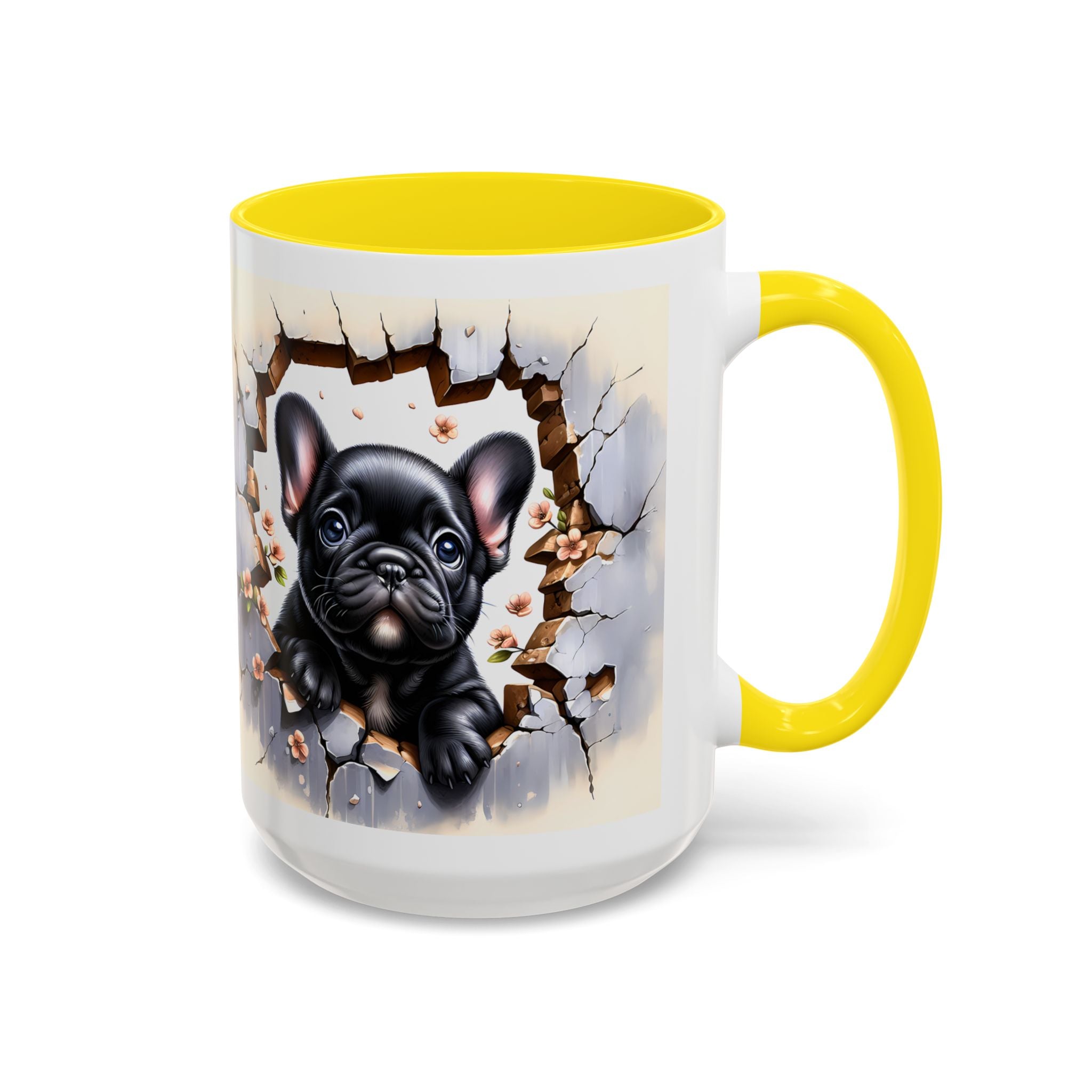 Cute French Bulldog Accent Coffee Mug, Pet Lover Gift, Dog Lover Mug, Home Office Coffee Cup, Unique Animal Print Mug