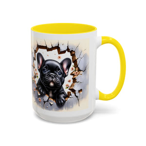 Cute French Bulldog Accent Coffee Mug, Pet Lover Gift, Dog Lover Mug, Home Office Coffee Cup, Unique Animal Print Mug