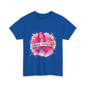 Breast Cancer Awareness Tee, Heal Cancer Cotton Shirt, Unisex Supportive T-Shirt, Gift for Survivor, Pink Ribbon Shirt
