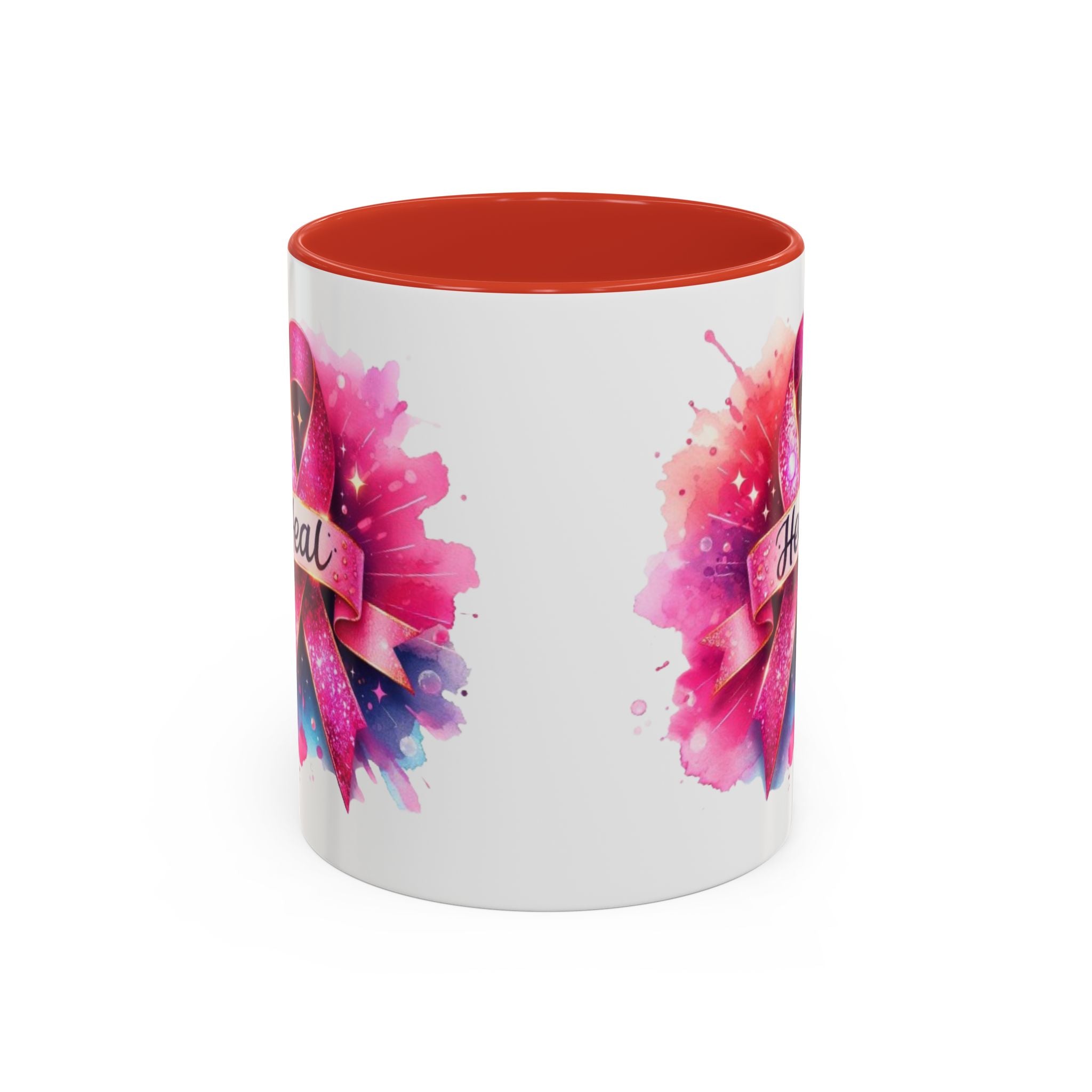 cancer awareness Inspirational Coffee Mug, Healing Ribbon Mug, Gift for Cancer Survivors, Motivational Drinkware, Support