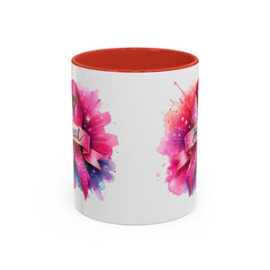 cancer awareness Inspirational Coffee Mug, Healing Ribbon Mug, Gift for Cancer Survivors, Motivational Drinkware, Support
