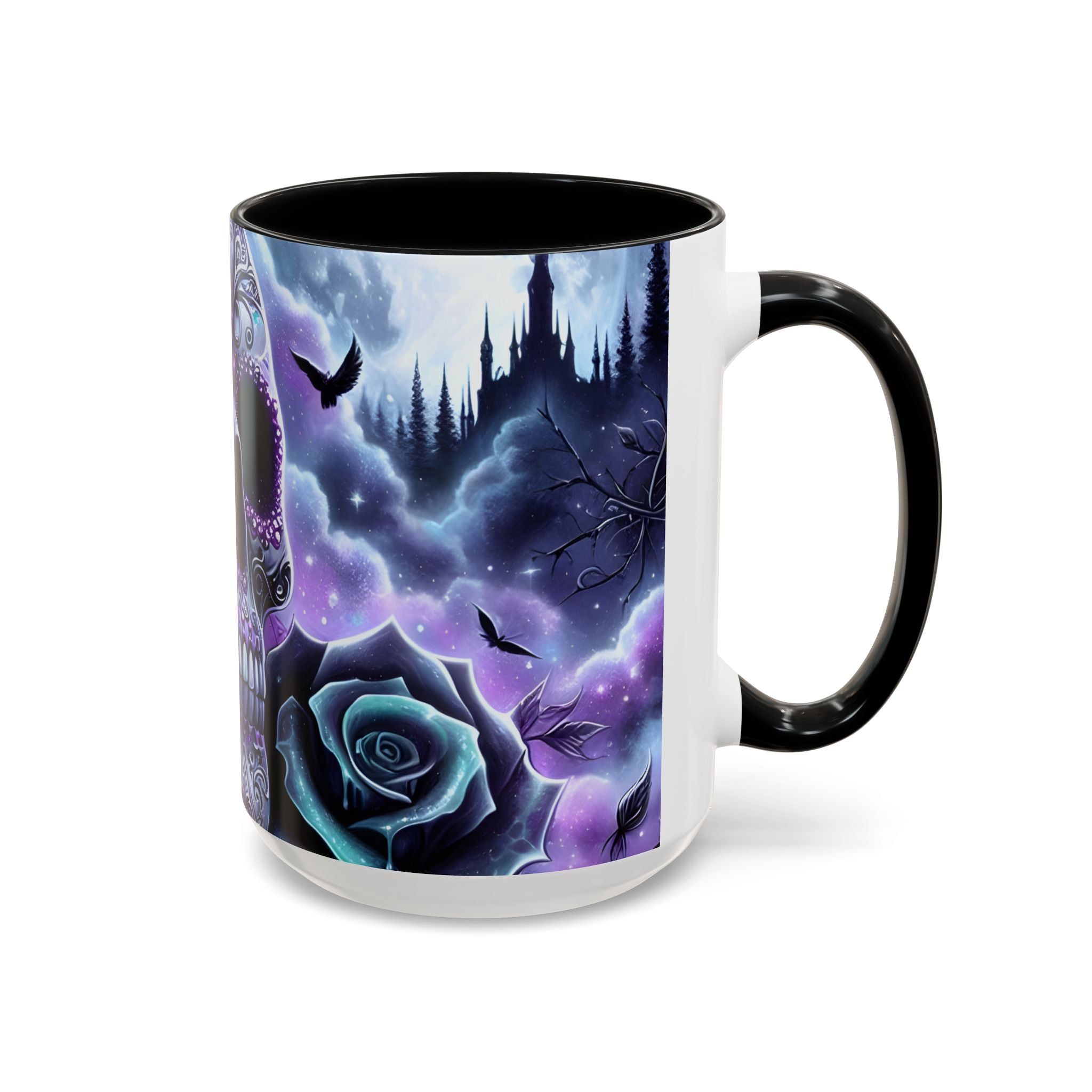 Gothic Skull Accent Coffee Mug - 11oz & 15oz roses fantasy