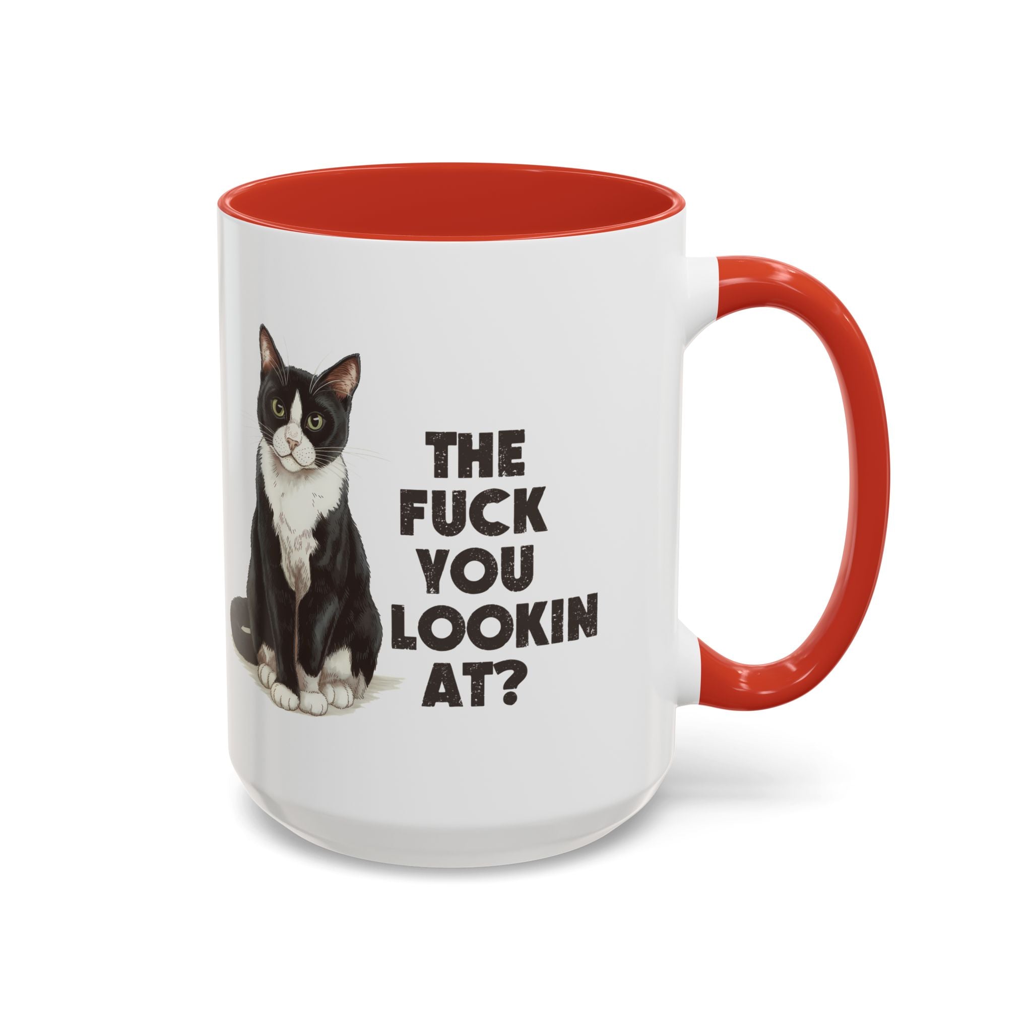 Humorous Cat Accent Coffee Mug - "What You Lookin' At?" 11/15oz attitude and sarcasm