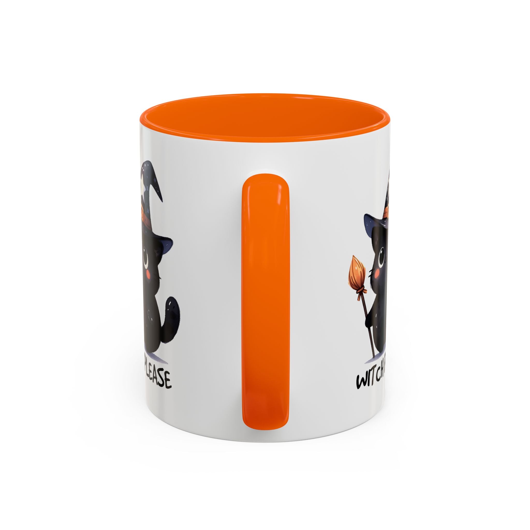 Cute Witch Cat Coffee Mug - Perfect for Halloween, Cat Lover Gift, Witch Please Design, Black Cat Mug, Cozy Drinkware
