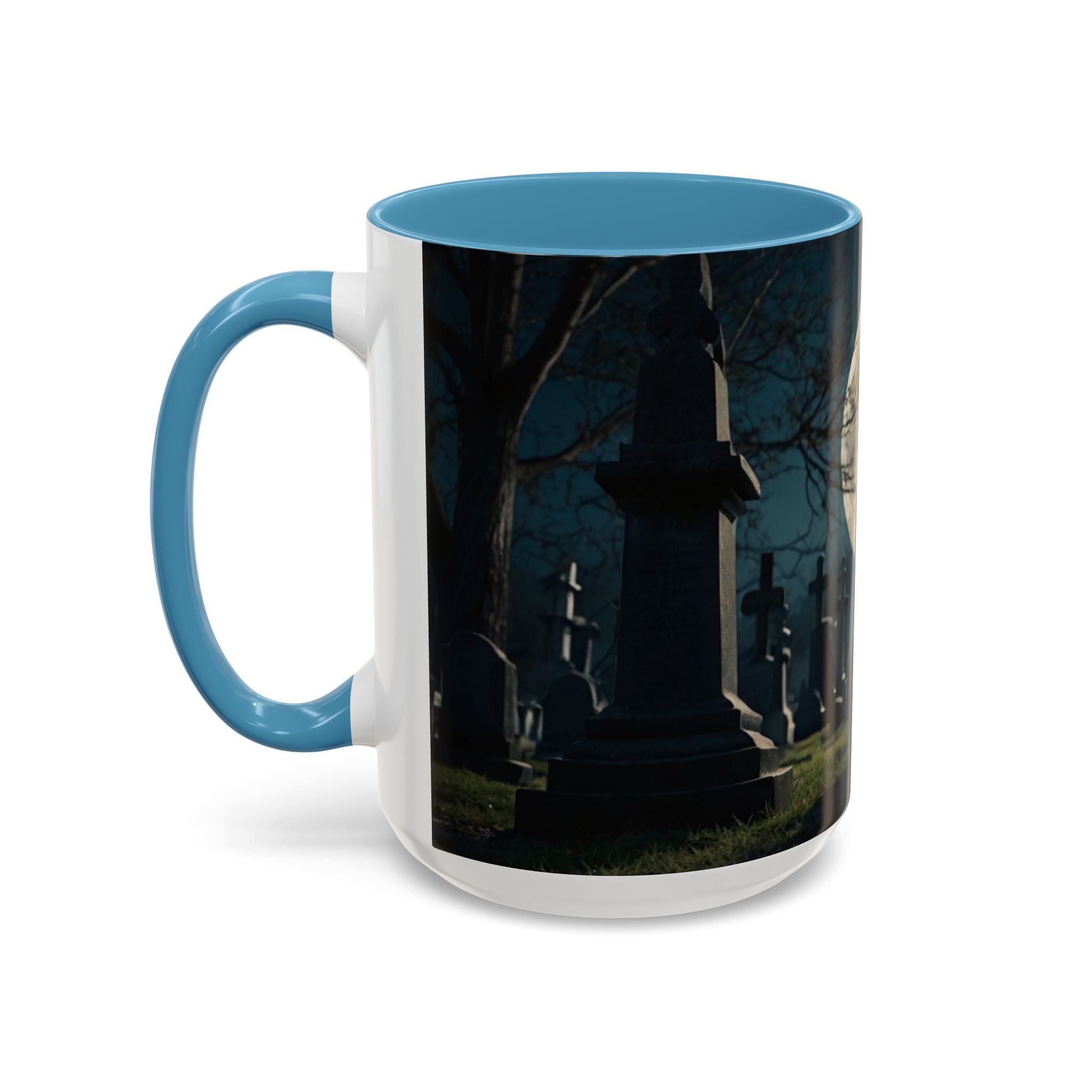 Mystical Black Cat Coffee Mug - 11oz & 15oz halloween graveyard full moon