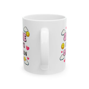 Ceramic Mug with Positive Vibes, Smile It's Good on You, Gift for Friends, Happy Mug for Coffee Lovers, Cute Cup for Everyday Use, [...]