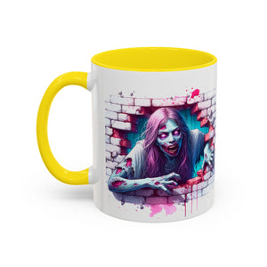 Spooky Zombie Accent Coffee Mug | Halloween Gift, Horror Decor, Unique Coffee Cup, Gothic Style, Zombie Art