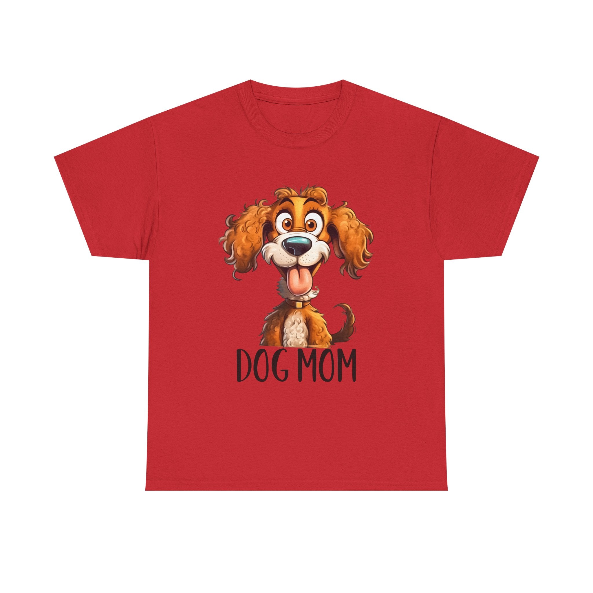 Dog Mom Unisex Heavy Cotton Tee, Pet Lover Shirt, Gift for Dog Lovers, Animal T-Shirt, Cute Dog Graphic Tee