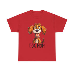 Dog Mom Unisex Heavy Cotton Tee, Pet Lover Shirt, Gift for Dog Lovers, Animal T-Shirt, Cute Dog Graphic Tee