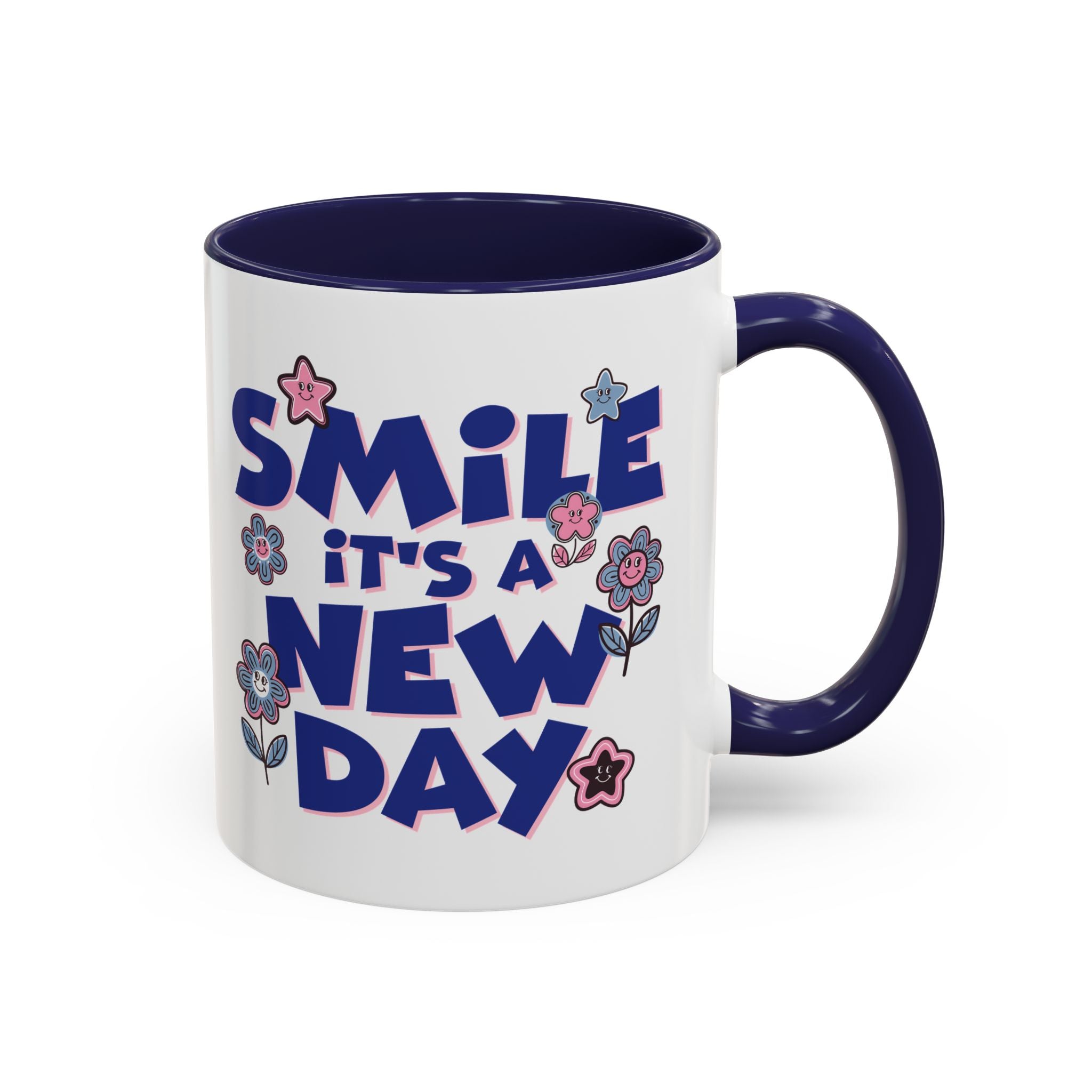 Inspirational Flower Design Coffee Mug - "Smile It's a New Day" - Perfect Gift for Coffee Lovers