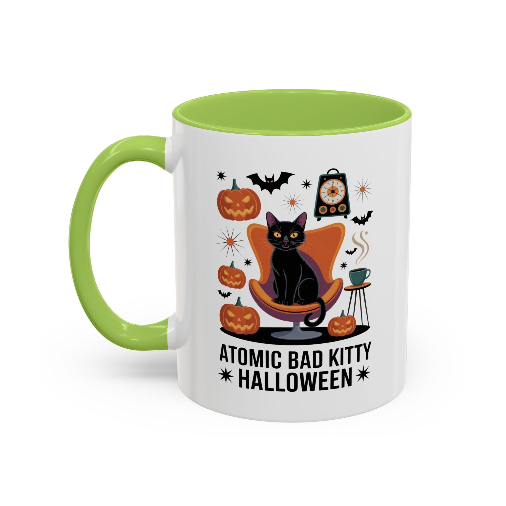 Halloween Themed Coffee Mug – Atomic Bad Kitty Design