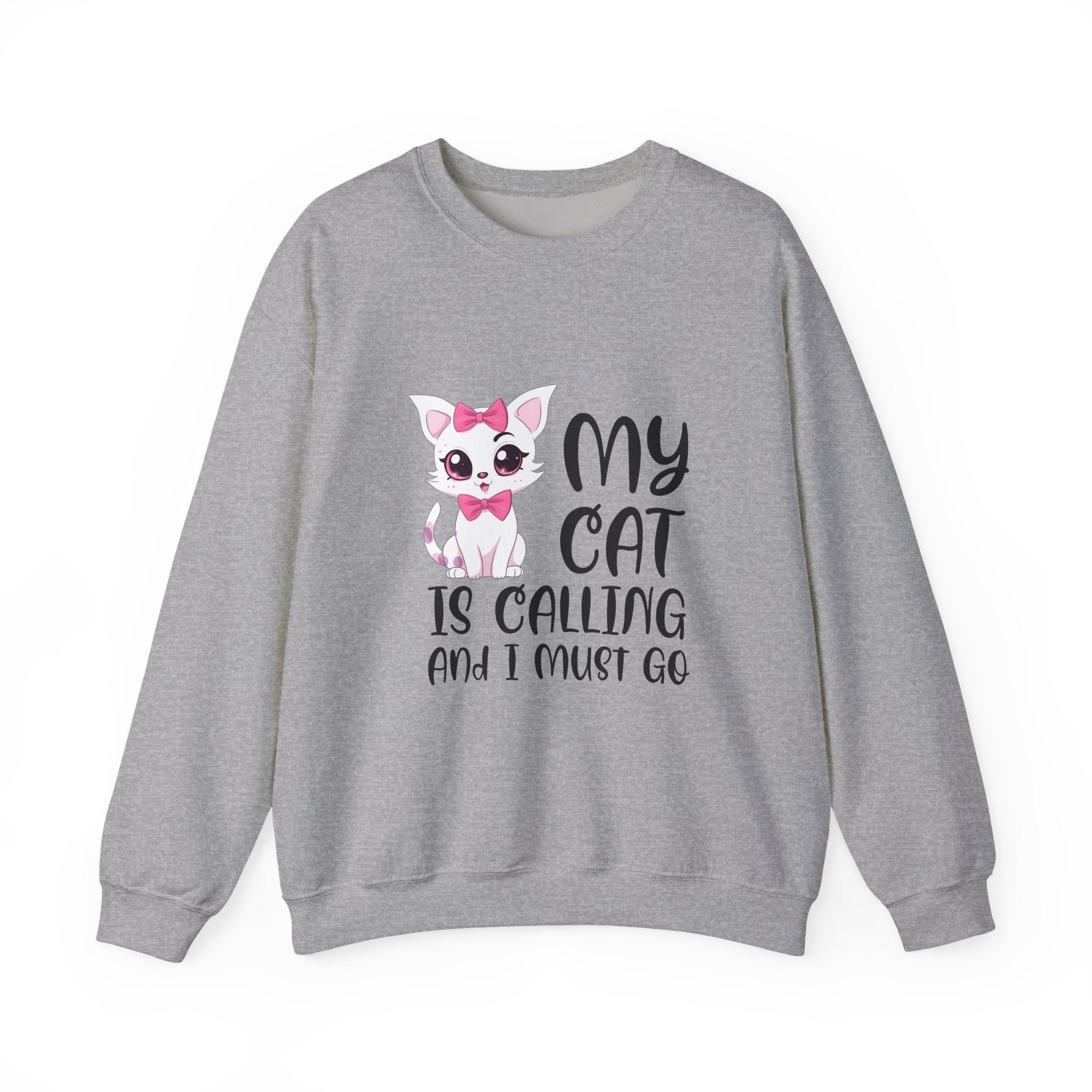 Cute Cat Lover Sweatshirt, My Cat Is Calling Crewneck, Animal Print Pullover, Pet Owner Gift, Cozy Sweatshirt for Cat Moms