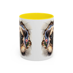 Pug In A Wall Coffee Mug - Cozy Ceramic Cup for Dog Lovers - Cute Pet Gift for Birthdays, Anniversaries, and Holidays