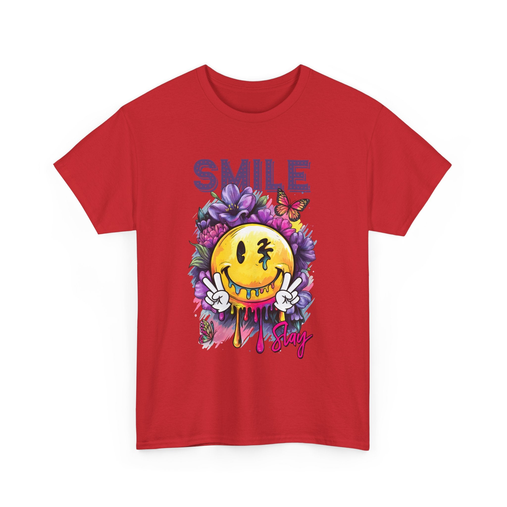 Smile Floral Graphic Tee unisex cotton tee gothic