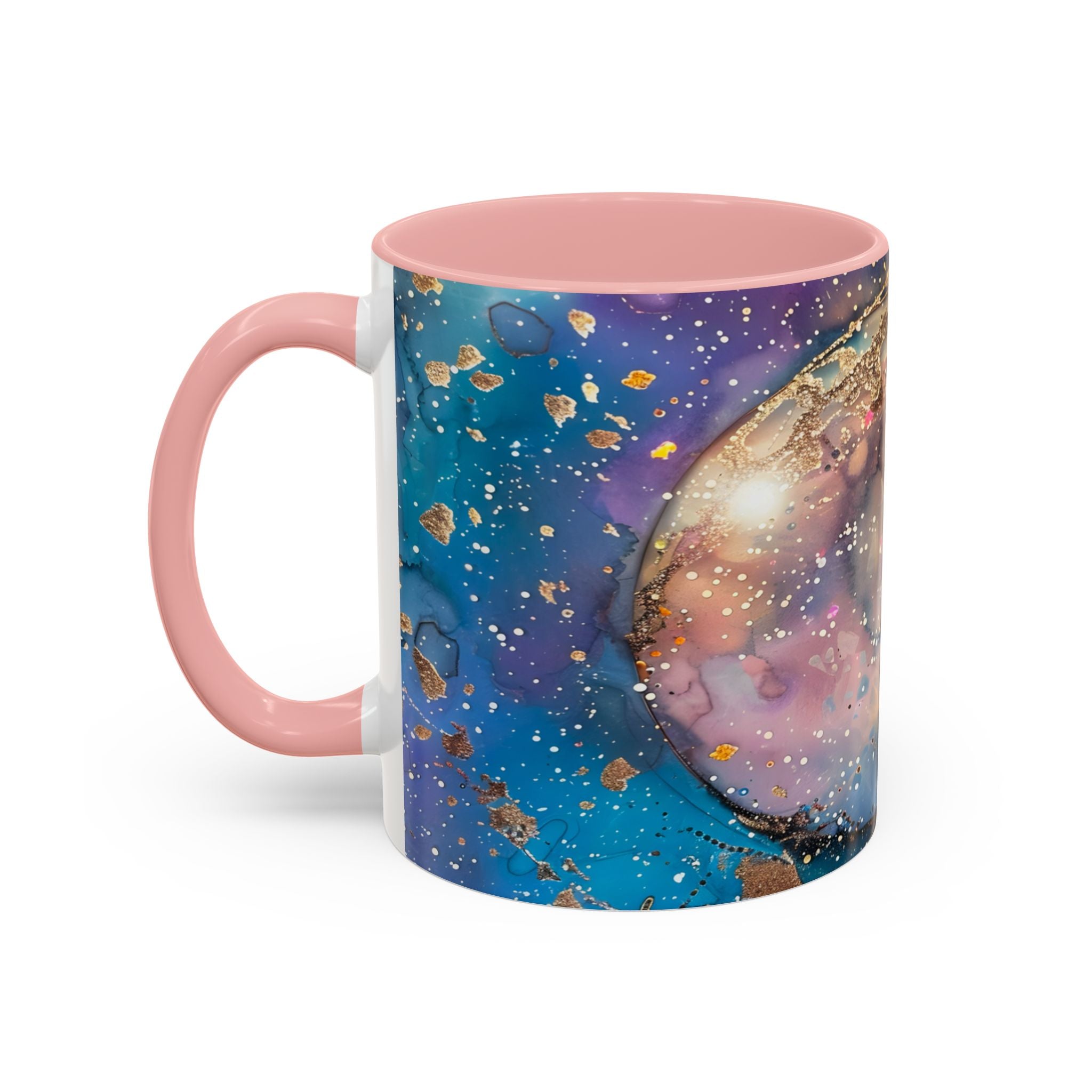 Magical Fairy Galaxy Accent Coffee Mug — Colorful Winged Fairy Art (11/15 oz) fantasy