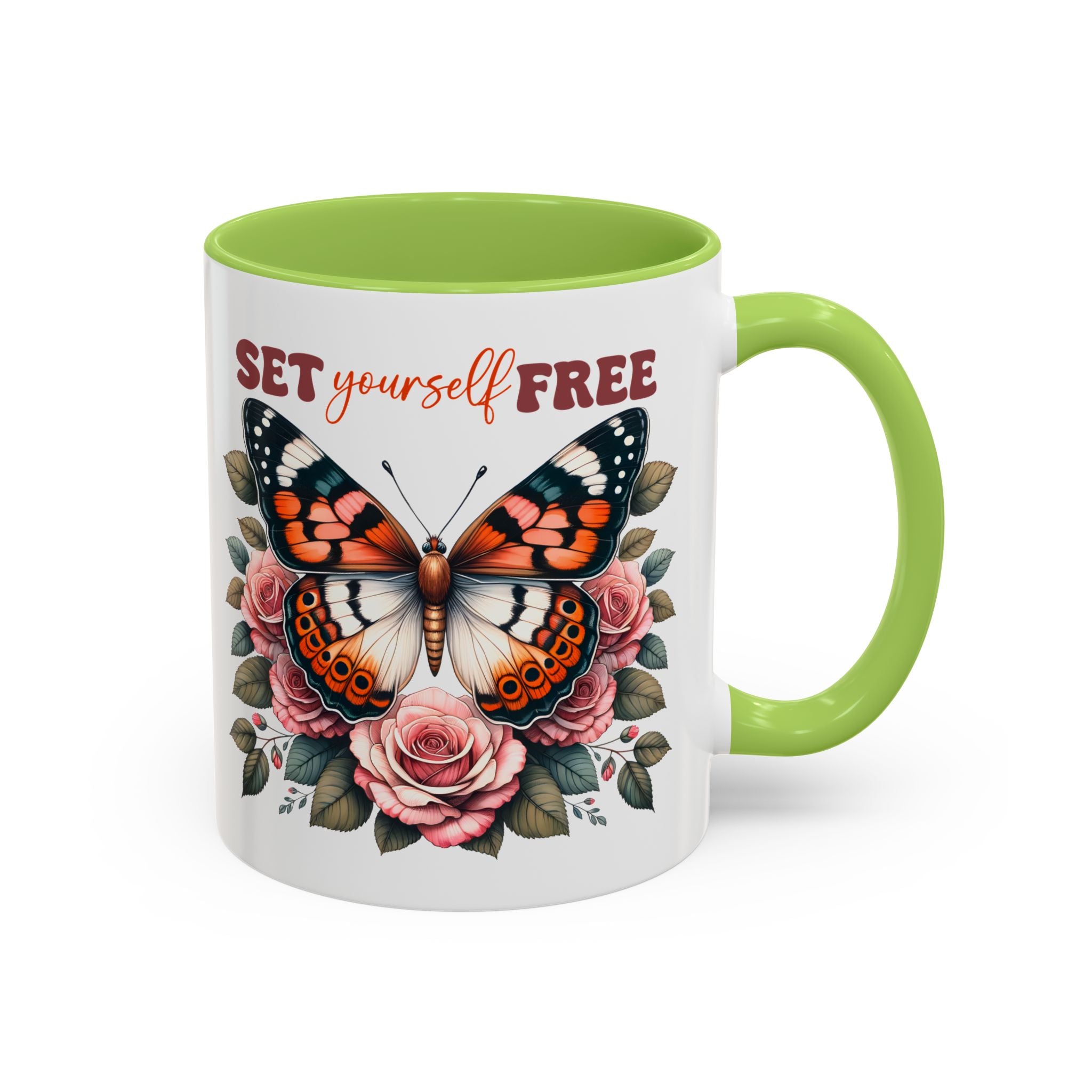 Butterfly Inspiring Coffee Mug - Set Yourself Free positive vibe mental health freedom