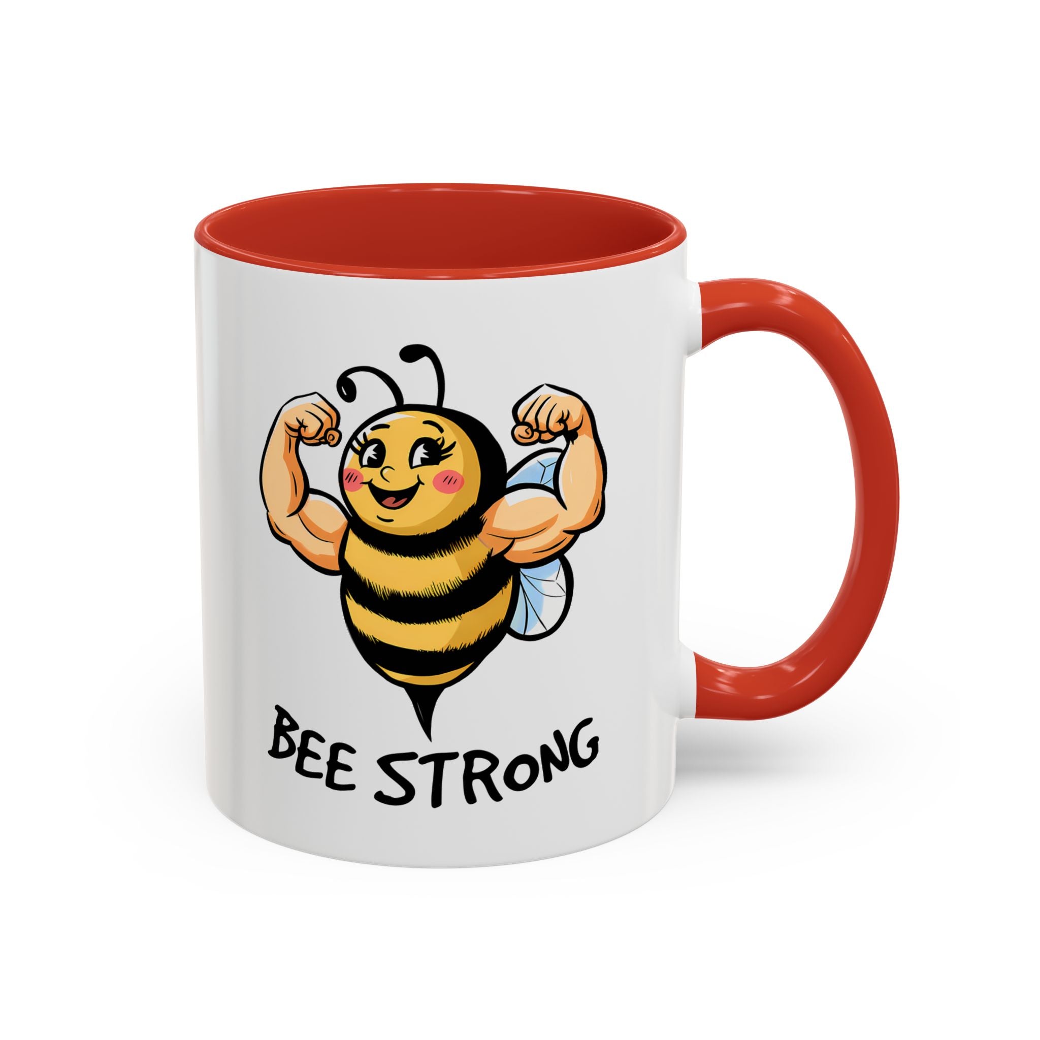Bee Strong Accent Coffee Mug - Motivational Mug for Strength and mental health