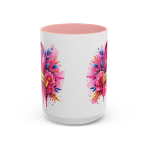 Inspirational Warrior Coffee Mug - Floral Design, Encouragement Gift, Cancer Awareness, Motivational Cup, Supportive Drinkware