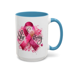 Empowering Pink Ribbon Coffee Mug - Gift for Survivors, Breast Cancer Awareness, Motivational Mug, Inspirational Drinkware, Self-Care Gift