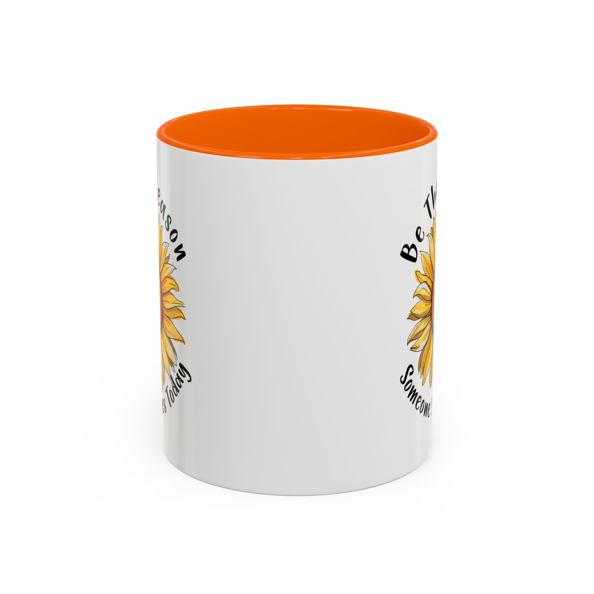 Sunflower Smile Accent Coffee Mug - Cheerful Gift for Friends, Inspirational Mug, 11oz/15oz, Daily Motivation, Brighten Someone's Day