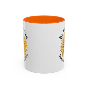 Sunflower Smile Accent Coffee Mug - Cheerful Gift for Friends, Inspirational Mug, 11oz/15oz, Daily Motivation, Brighten Someone's Day