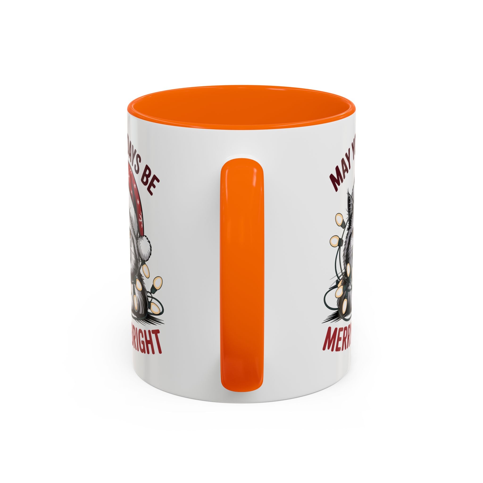 Funny Holiday Cat Mug - "May Your Days Be Merry & Bright"