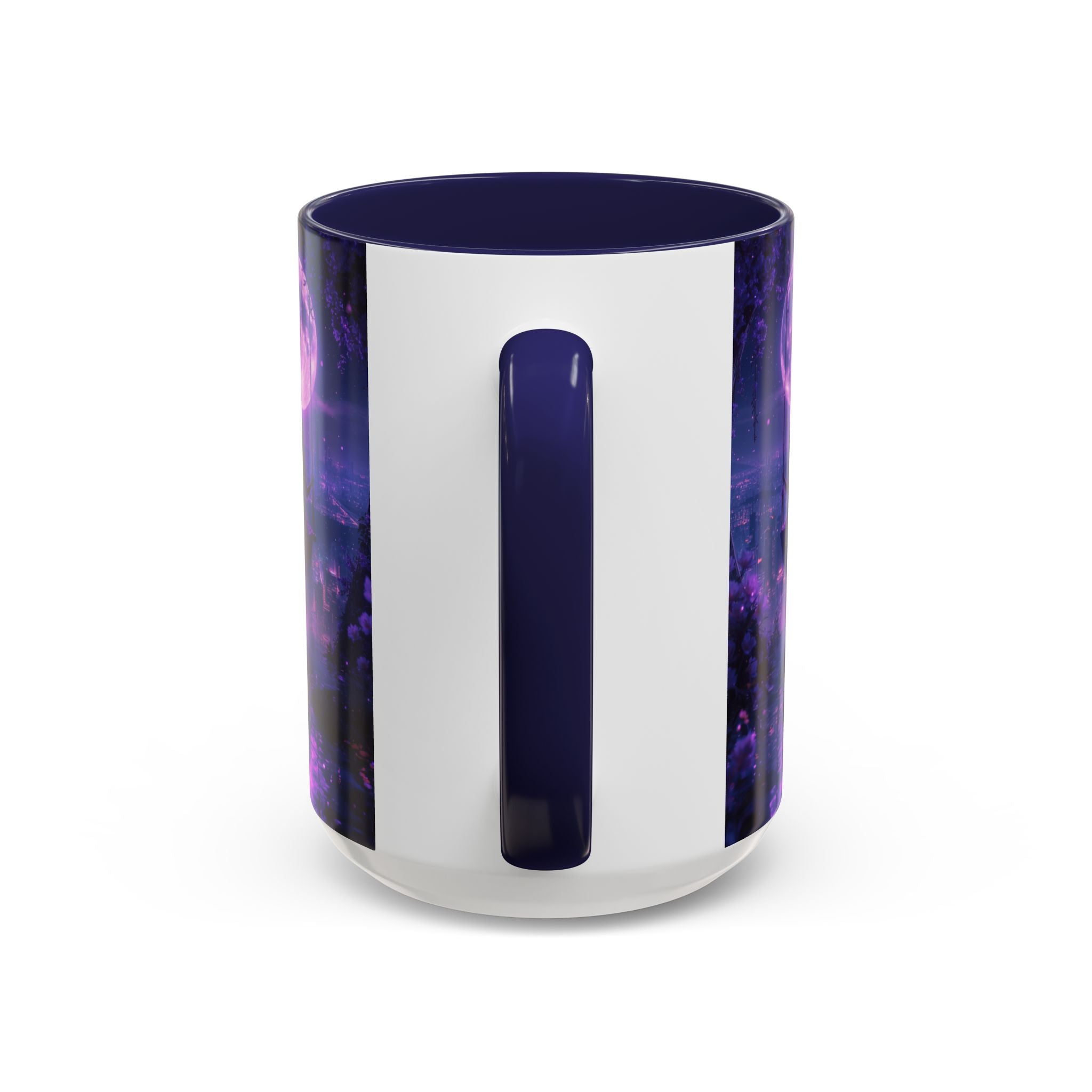 anime Dreamy Moonlit Swing Accent Coffee Mug, Artistic Mug, Celestial Coffee Cup, Fantasy Beverage Holder, Gift for Dreamers