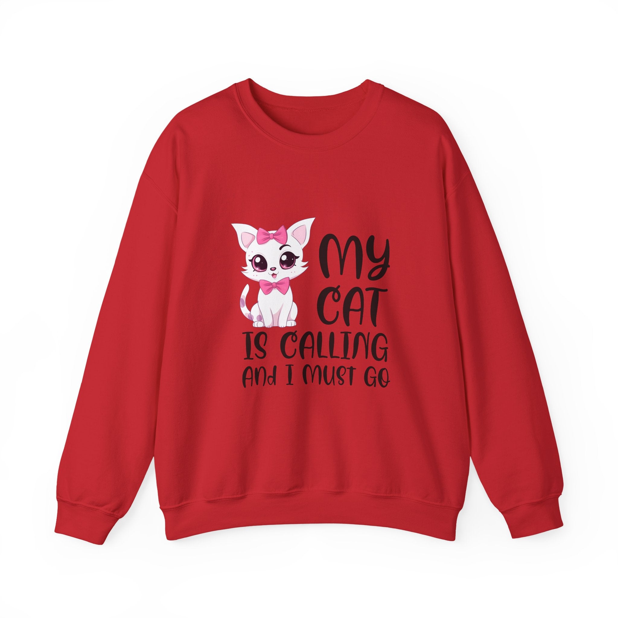Cute Cat Lover Sweatshirt, My Cat Is Calling Crewneck, Animal Print Pullover, Pet Owner Gift, Cozy Sweatshirt for Cat Moms