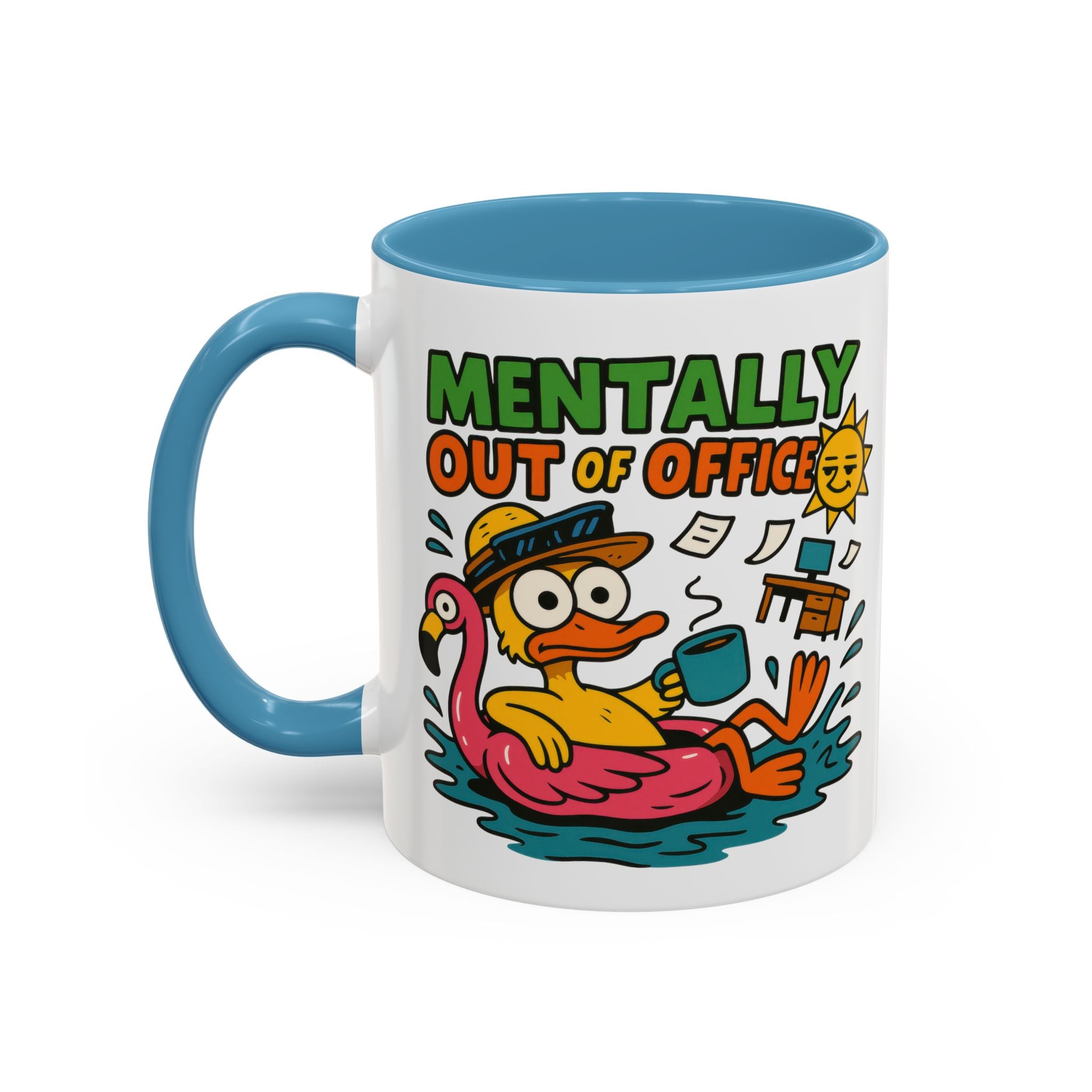 Fun Summer Coffee Mug, Quirky Gift for Beach Lovers, Office Humor Mug, Relaxation, Vacation, Cute Animal Design