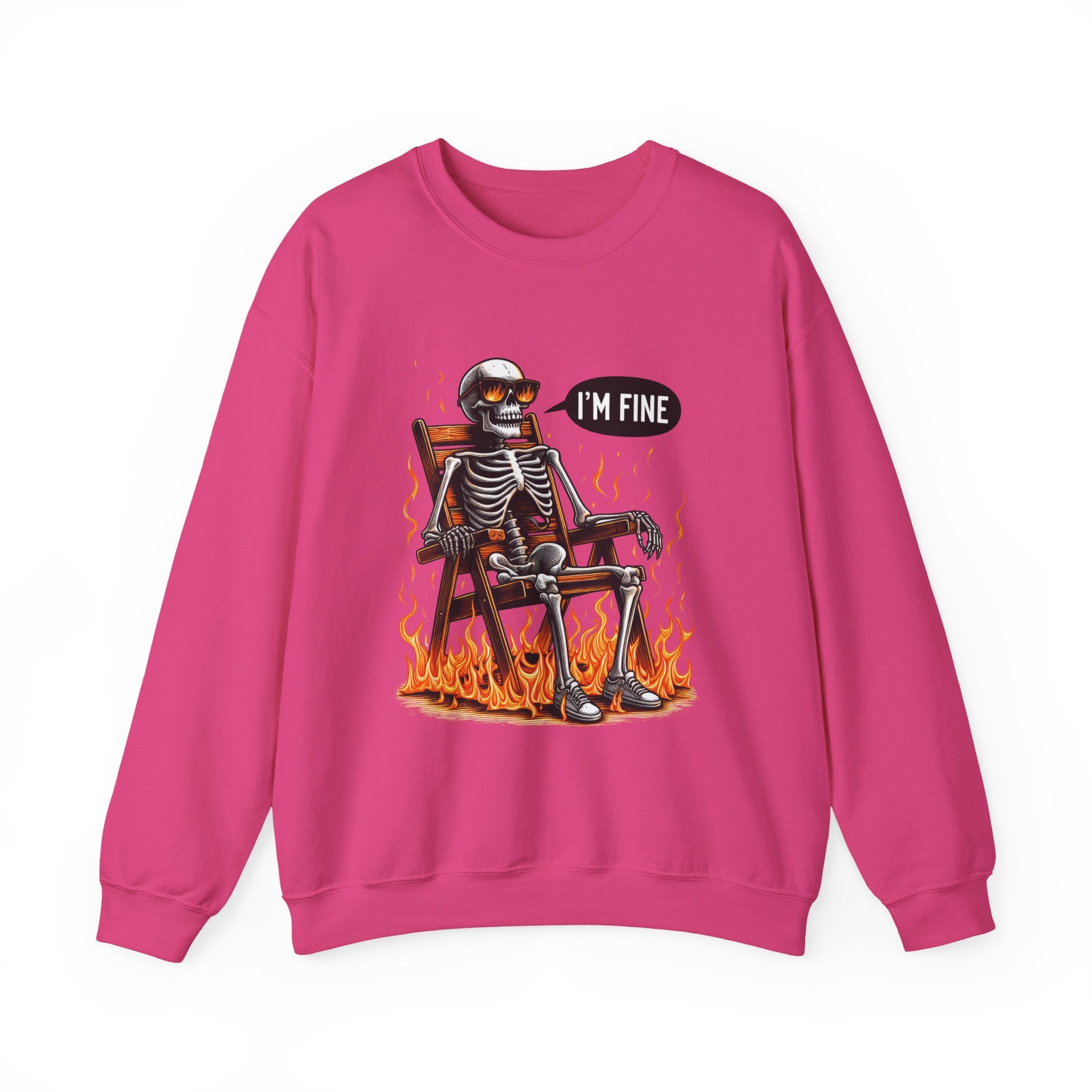 Chill Vibes Skeleton Sweatshirt, Unisex Crewneck, Perfect for Halloween, Casual Wear, Gift for Friends, Cozy Lounge Wear