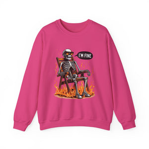 Chill Vibes Skeleton Sweatshirt, Unisex Crewneck, Perfect for Halloween, Casual Wear, Gift for Friends, Cozy Lounge Wear