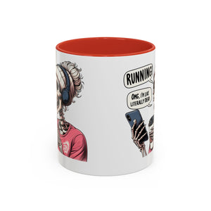 Running Skeleton Coffee Mug - Perfect for Fitness Lovers, Halloween Decor, Gift for Runners, Funny Tea Cup, Workout Enthusiast