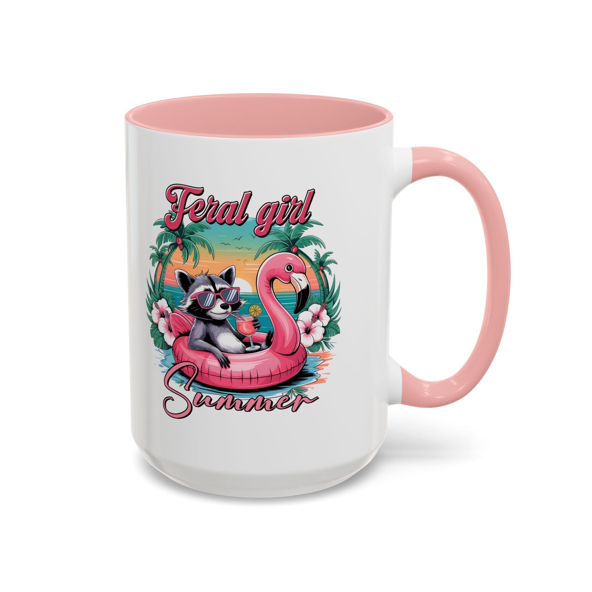 Feral Girl Summer Coffee Mug - Accent Design for Animal Lovers