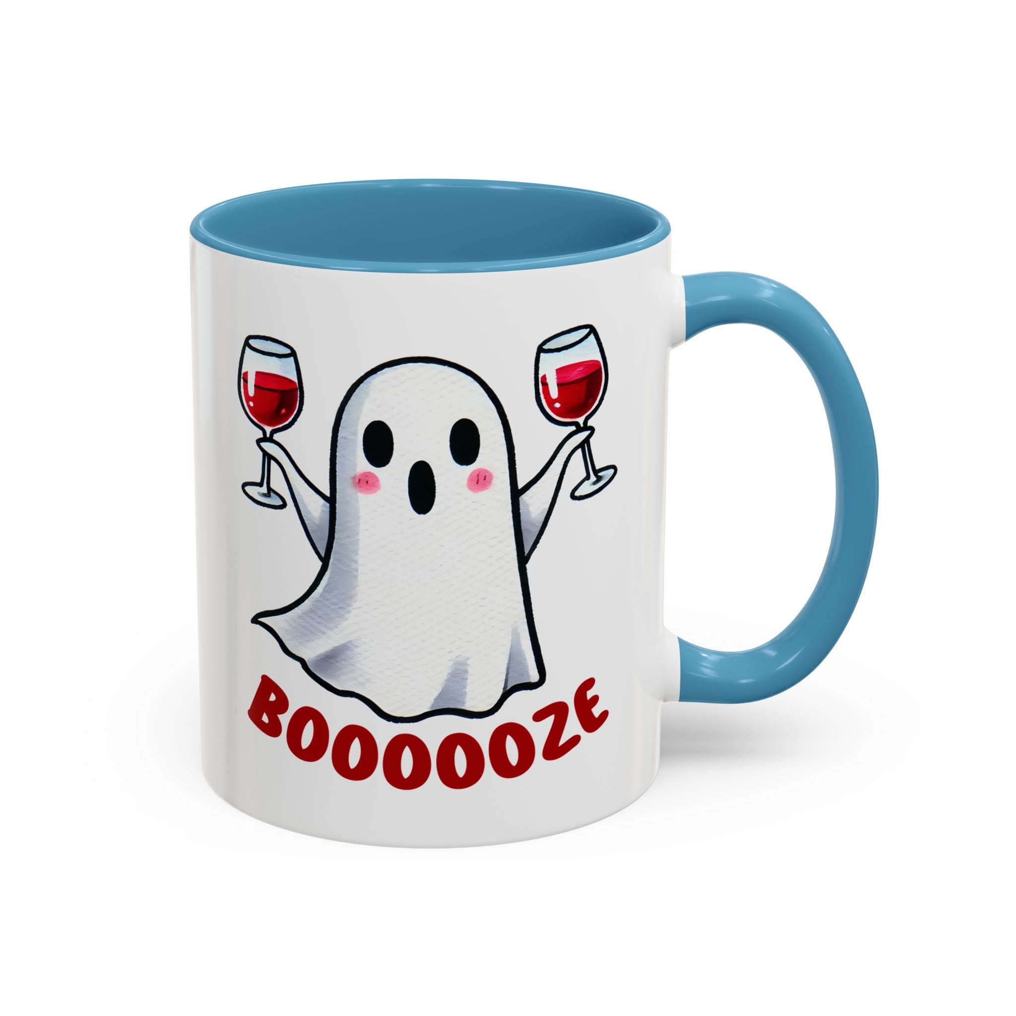 Boozy Ghost Accent Coffee Mug | Funny Halloween Tea Cup, Spooky Gift, Halloween Decor, Ghost Mug for Parties, Unique Drinkware